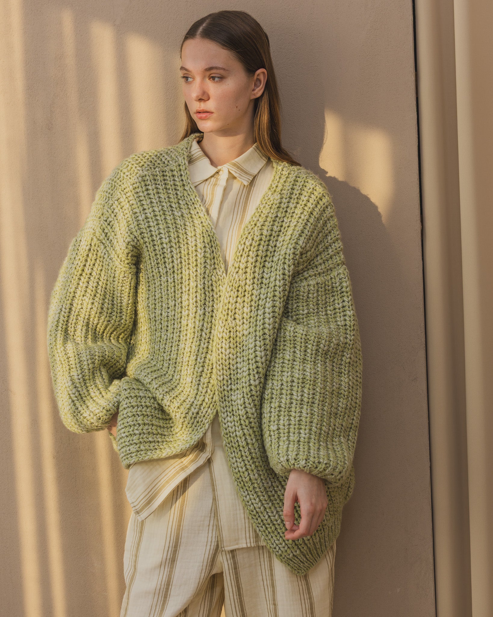 Mix Color Knit Cardigan