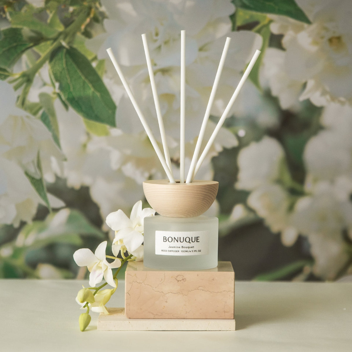 Reed Diffuser - White Line - Jasmine Bouquet